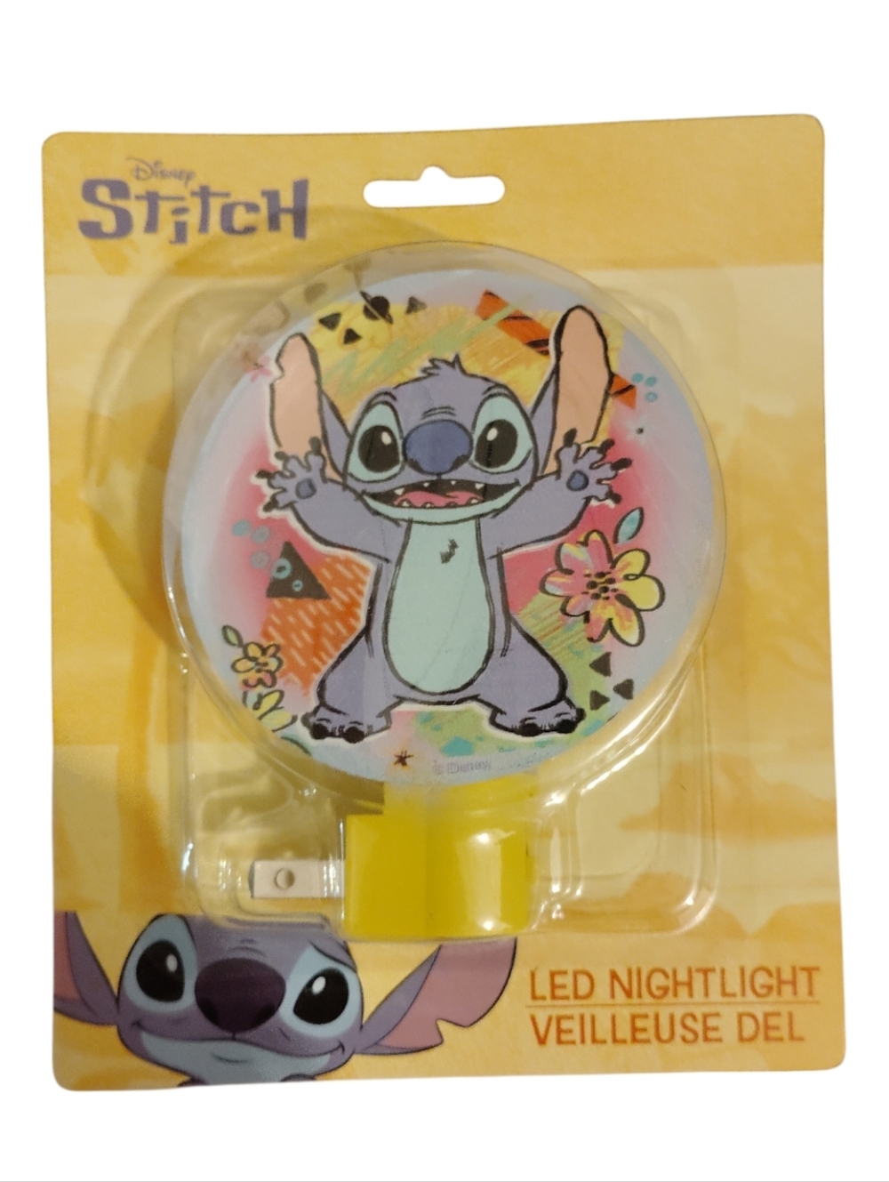 🆕 Disney Stitch Round LED Nightlight - Yellow, Blue, Pink